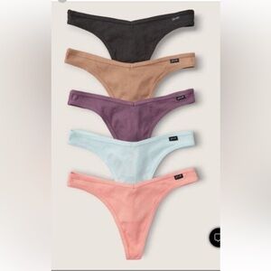 PINK Victoria's Secret Intimates Tan Purple Thong Panties